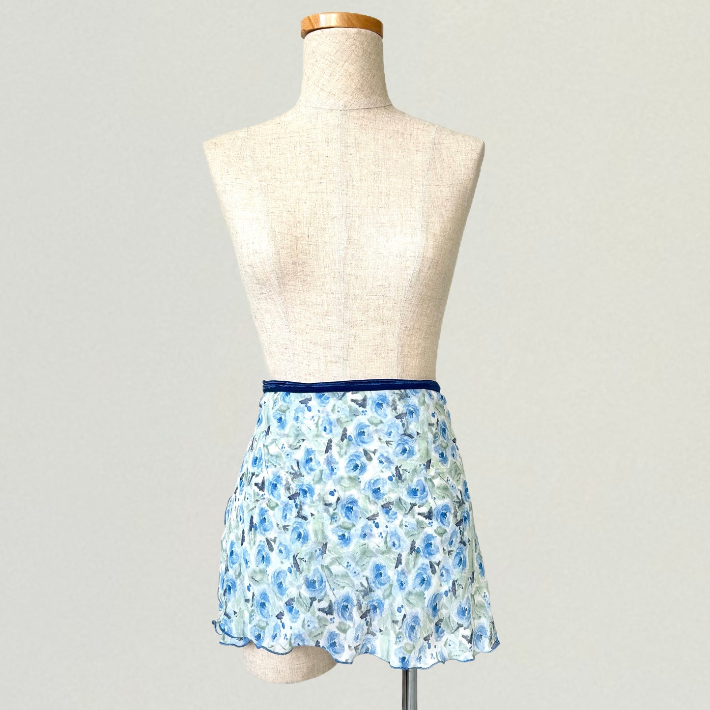 Blue Roses Ballet Wrap Skirt